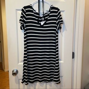 NWT Black and White Striped Tshirt dress